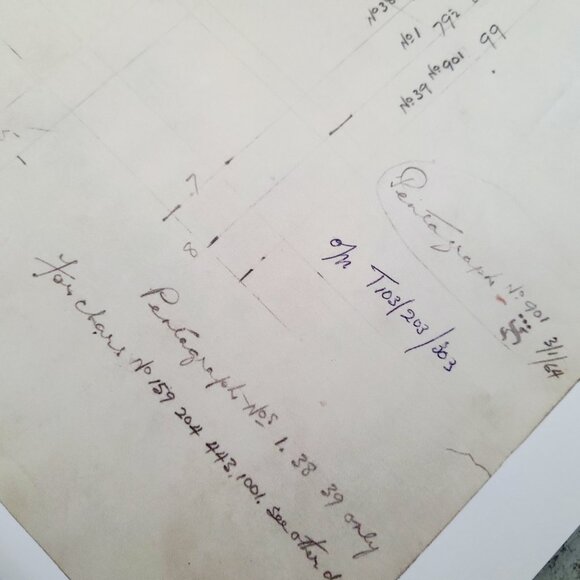 Rare Architectural Blueprint of the Hebrew Aleph Font 1963 Art Archival Print - Picture 6 of 7